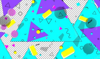 Renkli Cyan Posteri. Violet Çağdaş 