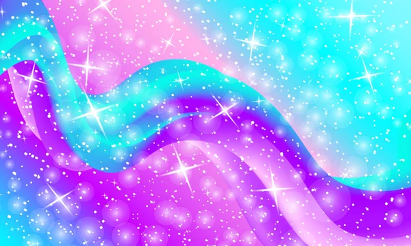 Unicornio. Fondo de hadas. Arco iris de sirena. Vector — Vector de stock