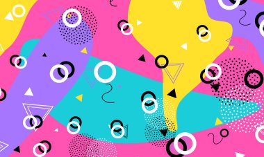 Memphis deseni. Vektör. Geometrik şekiller.