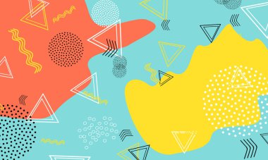 Memphis Red Illustration. Sarı Yaratıcı