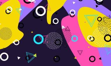 Memphis deseni. Vektör. Geometrik şekiller.