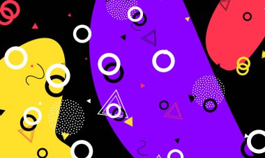 Memphis Tasarımı. Siyah Komik Yazıcı. Vektör