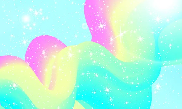 Unicorn. Fairy background. Mermaid rainbow. Vector — ストックベクタ