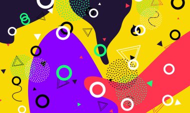 Memphis deseni. Vektör. Geometrik şekiller.