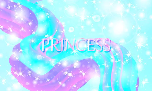 Princess background. Mermaid rainbow. Vector — Stock Vector