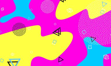 Eğlenceli bir arka plan modeli. Pembe, mavi, sarı. Vektör