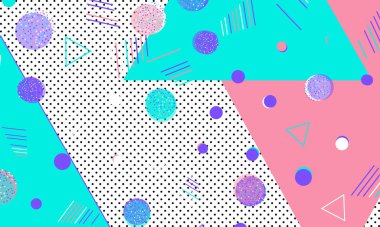 90s design. Geometric Memphis pattern. Vector.