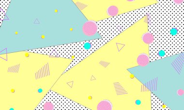 80s. Memphis pattern. Geometric shapes.Vector.