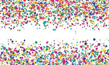 Düşen renk noktaları. Eğlenceli bir geçmişi var. Vektör.