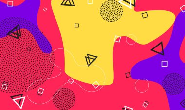 Yaz Tasarımı. Memphis Şablonu. Vektör