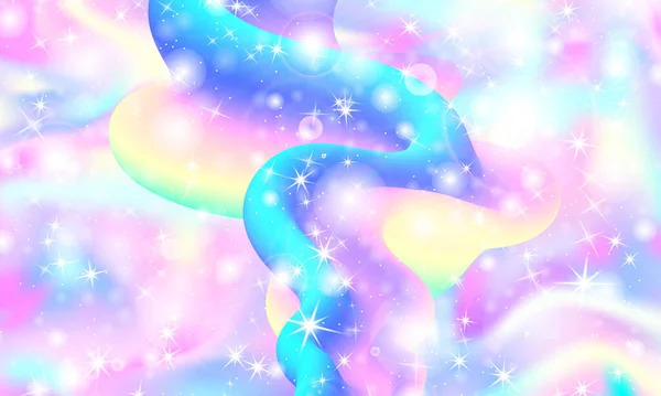 Unicorn. Fairy background. Mermaid rainbow. Vector — ストックベクタ