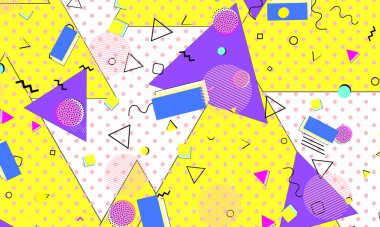 90s design. Geometric Memphis pattern. Vector.
