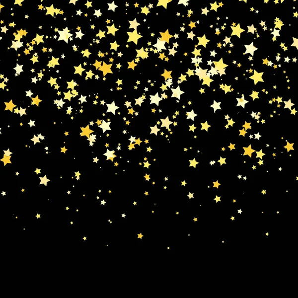 Gold Star Vector. Shine confetti pattern. Vector — Stock Vector