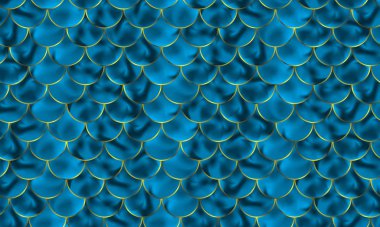 Mermaid scales. Fish squama. Blue pattern. Vector.