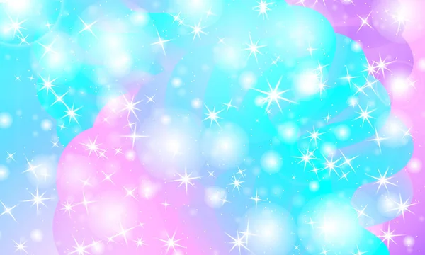 ユニコーンの虹ベクトルファンタジー宇宙 — ストックベクタ