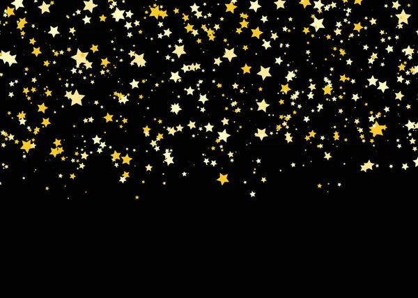 Gold Star Vector. Shine confetti pattern. Vector — Stock Vector