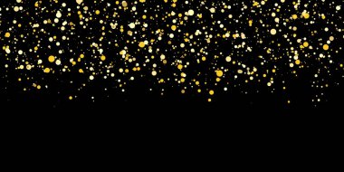 Falling confetti. Golden polka dot. Vector.