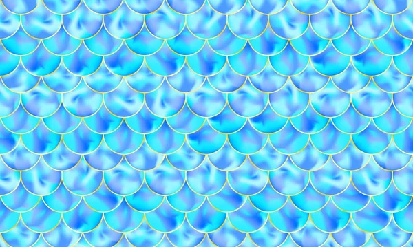 Mermaid scales. Fish squama. Blue pattern. Vector. — Stock vektor