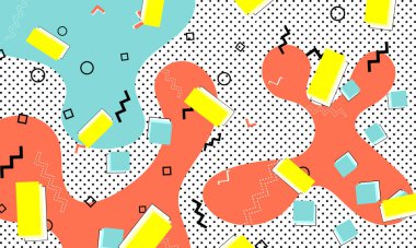 Abstract memphis design. 90s pattern. Vector.