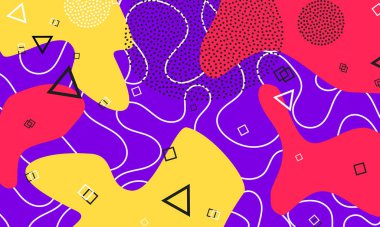 Mor Arkaplan. Doodle Elementleri. Vektör