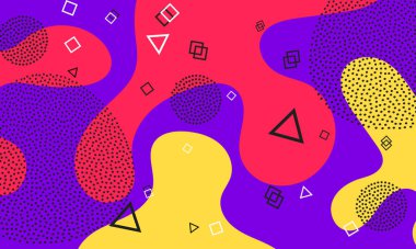 Mor Arkaplan. Doodle Elementleri. Vektör