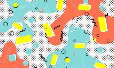 Abstract memphis design. 90s pattern. Vector.