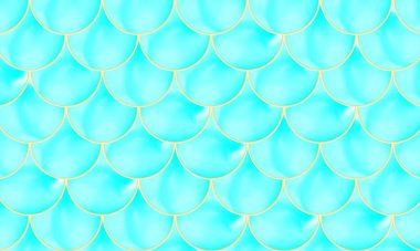 Mermaid scales. Fish squama. Blue pattern. Vector.