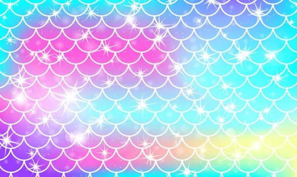 Mermaid scales. Fish squama. Rainbow pattern. — Stockvektor