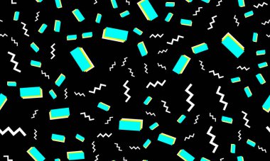 Pop Art tasarımı. Geometrik şekiller. Memphis deseni.