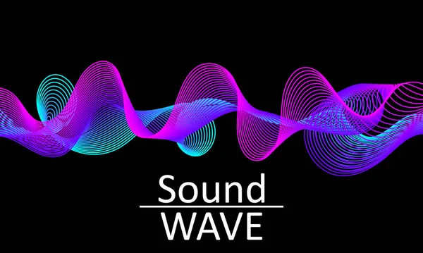 Sonido Wave. Forma abstracta 3d. Diseño de flujo. Vector — Archivo Imágenes Vectoriales