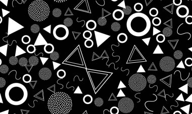 Memphis Tasarımı. Doodle Arkaplanı. Kusursuz Desen.