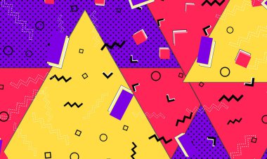 Memphis Tasarımı. 80 'lerin Arkaplanı. Vektör