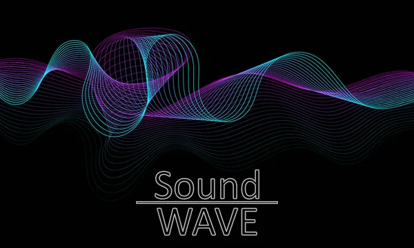 Sonido Wave. Forma abstracta 3d. Diseño de flujo. Vector — Vector de stock