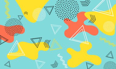 Memphis Düzeni. Eğlenceli bir arka plan. Hippi Biçimi