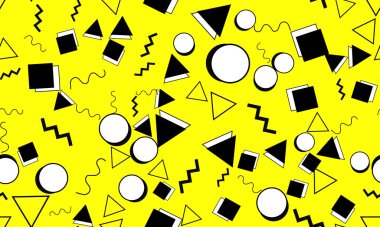 Doodle Eğlence Arkaplanı. Memphis deseni. Vektör