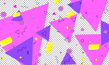 80 'lerin tasarımı. Geometrik şekiller. Memphis deseni.