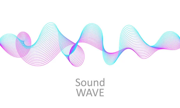 Sonido Wave. Forma abstracta 3d. Diseño de flujo. Vector — Archivo Imágenes Vectoriales