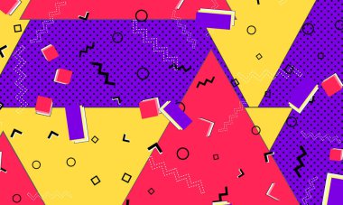 Memphis Tasarımı. 80 'lerin Arkaplanı. Vektör