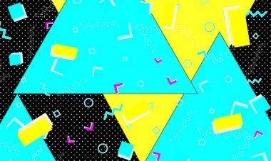 90s design. Geometric Memphis pattern. Vector.