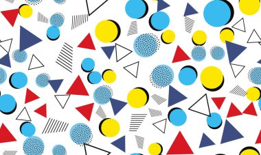 Doodle Eğlence Arkaplanı. Memphis deseni. Vektör