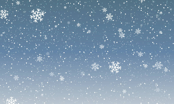 Snowflake background. Falling snow. Vector