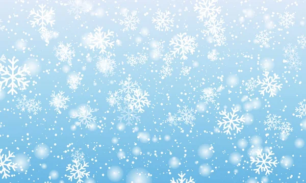 Schnee im Hintergrund. Winterlicher Schneefall. Vektor. — Stockvektor