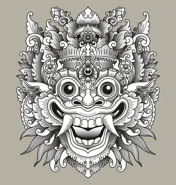 Masque traditionnel balinais Barong — Image vectorielle