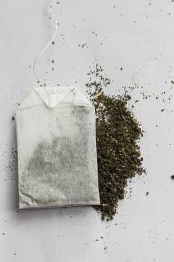 Beyaz arkaplanda bir paket çay