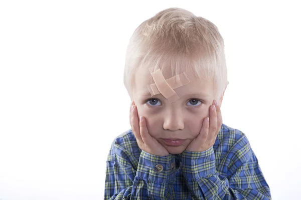 Child with plaster — Stock Photo, Image