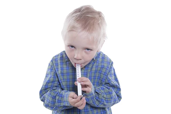 Child taking medicine — Stock Photo, Image