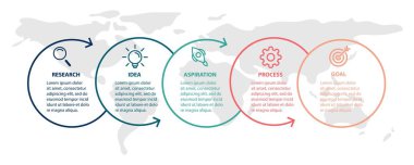 Vector Infographic label design template with icons and 5 options or steps. Can be used for process diagram, presentations, workflow layout, banner, flow chart, info
