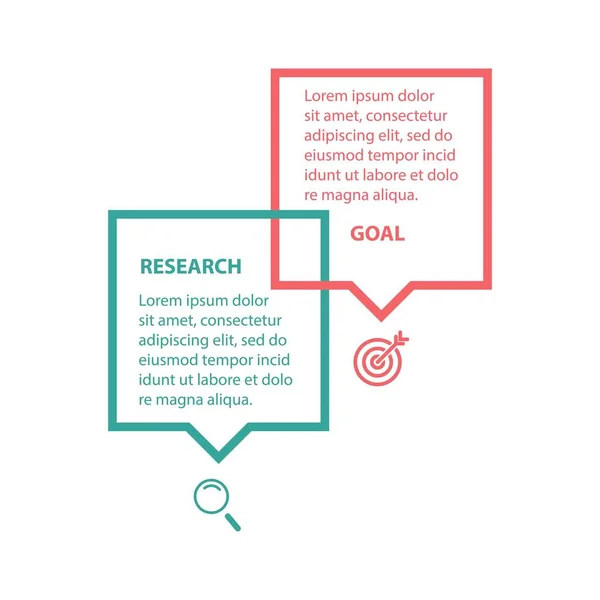 Vektor Infographic etikett design mall med ikoner och 2 alternativ eller steg. Kan användas för processdiagram, presentationer, arbetsflöde layout, banner, flödesschema, info — Stock vektor