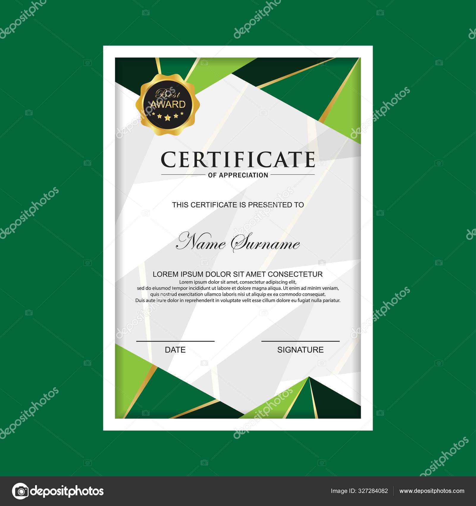 Modern elegant certificate paper template design background