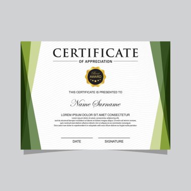 Modern trend sertifika şablonu ve arkaplan
